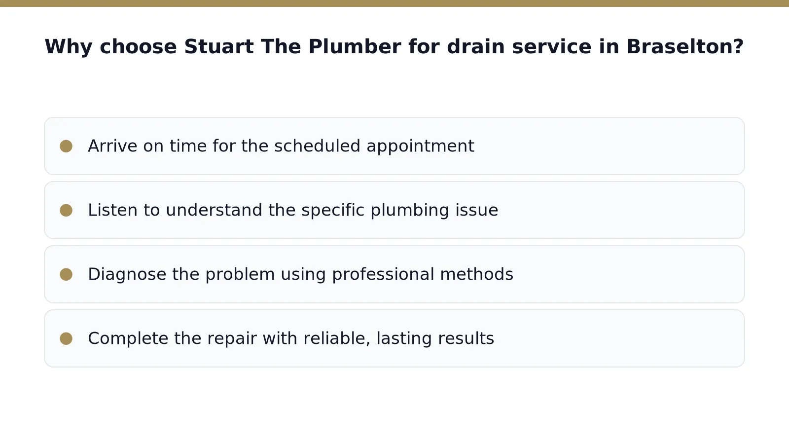 Why choose Stuart The Plumber for drain service in Braselton in Braselton, Georgia